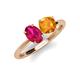 4 - Tanya Oval Shape Ruby & Cushion Shape Citrine 2 Stone Duo Ring 