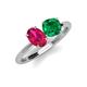 4 - Tanya Oval Shape Ruby & Cushion Shape Emerald 2 Stone Duo Ring 
