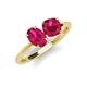 4 - Tanya Oval & Cushion Shape Ruby 2 Stone Duo Ring 