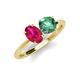 4 - Tanya Oval Shape Ruby & Cushion Shape Lab Created Alexandrite 2 Stone Duo Ring 
