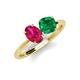 4 - Tanya Oval Shape Ruby & Cushion Shape Emerald 2 Stone Duo Ring 
