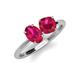 4 - Tanya Oval & Cushion Shape Ruby 2 Stone Duo Ring 