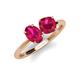 4 - Tanya Oval & Cushion Shape Ruby 2 Stone Duo Ring 