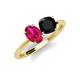 4 - Tanya Oval Shape Ruby & Cushion Shape Black Onyx 2 Stone Duo Ring 