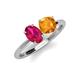 4 - Tanya Oval Shape Ruby & Cushion Shape Citrine 2 Stone Duo Ring 