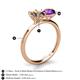 5 - Tanya Oval Shape Smoky Quartz & Cushion Shape Amethyst 2 Stone Duo Ring 