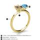 5 - Tanya Oval Shape Smoky Quartz & Cushion Shape Blue Topaz 2 Stone Duo Ring 