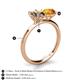 5 - Tanya Oval Shape Smoky Quartz & Cushion Shape Citrine 2 Stone Duo Ring 