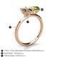 5 - Tanya Oval Shape Smoky Quartz & Cushion Shape Peridot 2 Stone Duo Ring 