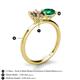 5 - Tanya Oval Shape Smoky Quartz & Cushion Shape Emerald 2 Stone Duo Ring 