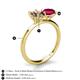 5 - Tanya Oval Shape Smoky Quartz & Cushion Shape Ruby 2 Stone Duo Ring 