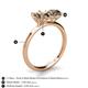 5 - Tanya Oval & Cushion Shape Smoky Quartz 2 Stone Duo Ring 
