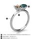 5 - Tanya Oval Shape Smoky Quartz & Cushion Shape London Blue Topaz 2 Stone Duo Ring 
