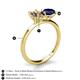 5 - Tanya Oval Shape Smoky Quartz & Cushion Shape Blue Sapphire 2 Stone Duo Ring 