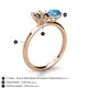 5 - Tanya Oval Shape Smoky Quartz & Cushion Shape Blue Topaz 2 Stone Duo Ring 