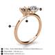 5 - Tanya Oval Shape Smoky Quartz & Cushion Shape IGI Certified Lab Grown Diamond 2 Stone Duo Ring 