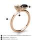 5 - Tanya Oval Shape Smoky Quartz & Cushion Shape Black Onyx 2 Stone Duo Ring 