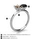 5 - Tanya Oval Shape Smoky Quartz & Cushion Shape Black Onyx 2 Stone Duo Ring 