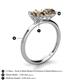 5 - Tanya Oval & Cushion Shape Smoky Quartz 2 Stone Duo Ring 