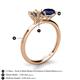 5 - Tanya Oval Shape Smoky Quartz & Cushion Shape Blue Sapphire 2 Stone Duo Ring 