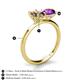 5 - Tanya Oval Shape Smoky Quartz & Cushion Shape Amethyst 2 Stone Duo Ring 