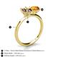 5 - Tanya Oval Shape Smoky Quartz & Cushion Shape Citrine 2 Stone Duo Ring 