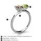 5 - Tanya Oval Shape Smoky Quartz & Cushion Shape Peridot 2 Stone Duo Ring 