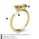 5 - Tanya Oval Shape Smoky Quartz & Cushion Shape Peridot 2 Stone Duo Ring 