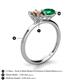 5 - Tanya Oval Shape Smoky Quartz & Cushion Shape Emerald 2 Stone Duo Ring 