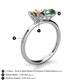 5 - Tanya Oval Shape Smoky Quartz & Cushion Shape Lab Created Alexandrite 2 Stone Duo Ring 