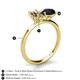 5 - Tanya Oval Shape Smoky Quartz & Cushion Shape Black Onyx 2 Stone Duo Ring 