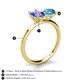 5 - Tanya Oval Shape Tanzanite & Cushion Shape Blue Topaz 2 Stone Duo Ring 