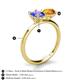 5 - Tanya Oval Shape Tanzanite & Cushion Shape Citrine 2 Stone Duo Ring 