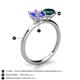 5 - Tanya Oval Shape Tanzanite & Cushion Shape London Blue Topaz 2 Stone Duo Ring 
