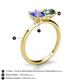 5 - Tanya Oval Shape Tanzanite & Cushion Shape Lab Created Alexandrite 2 Stone Duo Ring 