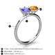 5 - Tanya Oval Shape Tanzanite & Cushion Shape Citrine 2 Stone Duo Ring 
