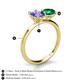 5 - Tanya Oval Shape Tanzanite & Cushion Shape Emerald 2 Stone Duo Ring 