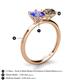 5 - Tanya Oval Shape Tanzanite & Cushion Shape Smoky Quartz 2 Stone Duo Ring 