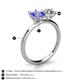 5 - Tanya Oval Shape Tanzanite & Cushion Shape Forever One Moissanite 2 Stone Duo Ring 