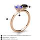 5 - Tanya Oval Shape Tanzanite & Cushion Shape Black Onyx 2 Stone Duo Ring 