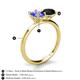 5 - Tanya Oval Shape Tanzanite & Cushion Shape Black Onyx 2 Stone Duo Ring 