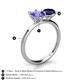 5 - Tanya Oval Shape Tanzanite & Cushion Shape Blue Sapphire 2 Stone Duo Ring 