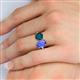 6 - Tanya Oval Shape Tanzanite & Cushion Shape London Blue Topaz 2 Stone Duo Ring 