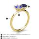 5 - Tanya Oval Shape Tanzanite & Cushion Shape Blue Sapphire 2 Stone Duo Ring 