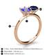 5 - Tanya Oval Shape Tanzanite & Cushion Shape Blue Sapphire 2 Stone Duo Ring 