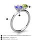 5 - Tanya Oval Shape Tanzanite & Cushion Shape Peridot 2 Stone Duo Ring 
