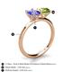 5 - Tanya Oval Shape Tanzanite & Cushion Shape Peridot 2 Stone Duo Ring 