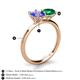 5 - Tanya Oval Shape Tanzanite & Cushion Shape Emerald 2 Stone Duo Ring 