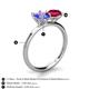 5 - Tanya Oval Shape Tanzanite & Cushion Shape Ruby 2 Stone Duo Ring 