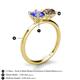 5 - Tanya Oval Shape Tanzanite & Cushion Shape Smoky Quartz 2 Stone Duo Ring 